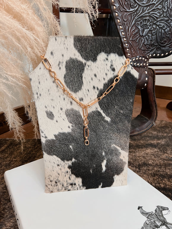 Chunky Gold Lariat Chain