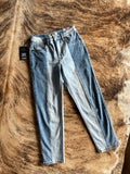 Two Tone Crop Denim Jeans