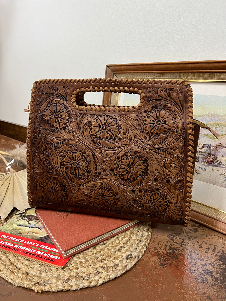 Hand tooled outlet leather purse