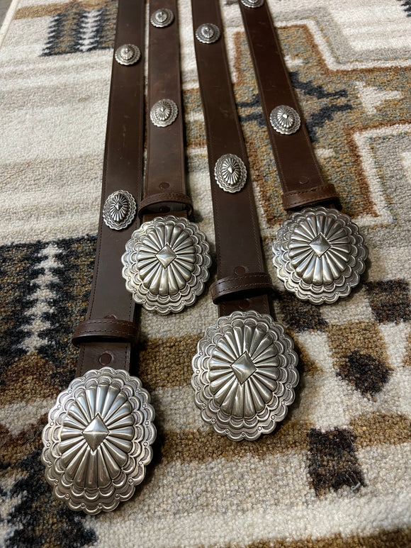 Concho Brown Leather Belt