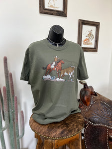 Lasso The Longhorn Tee-Olive