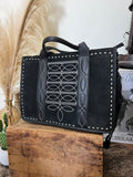 Richy Stitchy Rough Out Tote-Black