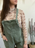 The Earl Washed Out Romper-Army Olive