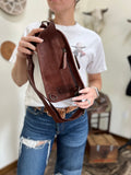 Tooled Leather Sling Bag- Cowhide