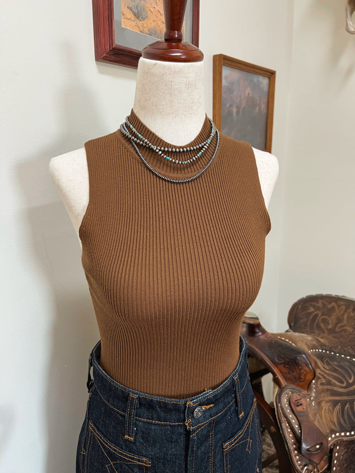 Mock Neck Sweater Tank{2 Colors}