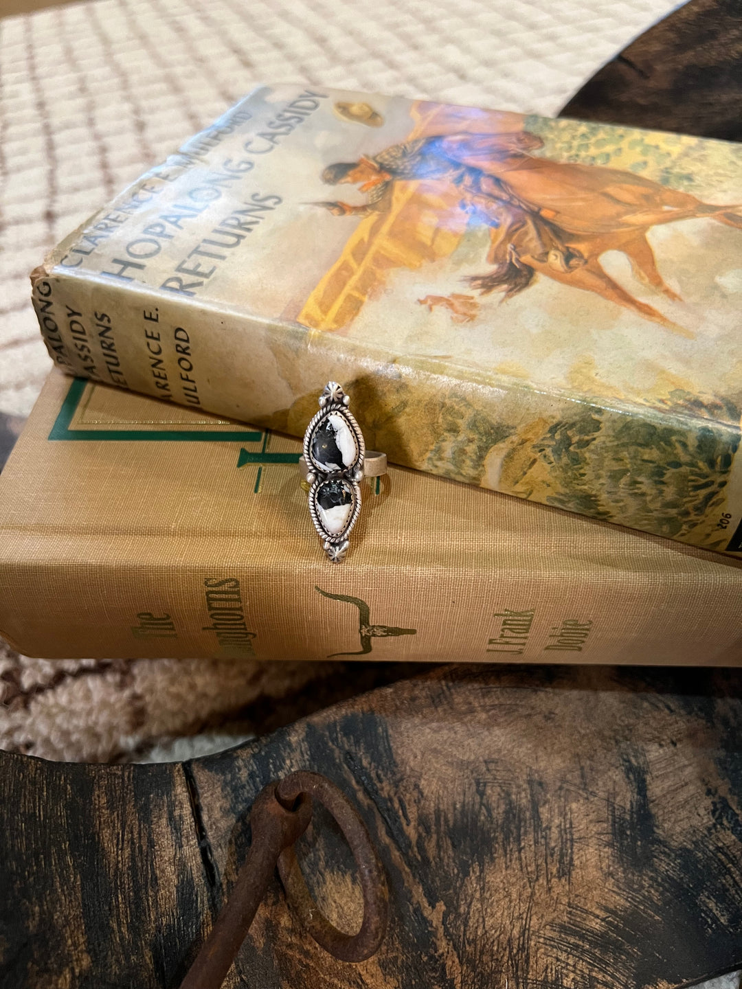 White Buffalo 2 Stone Ring