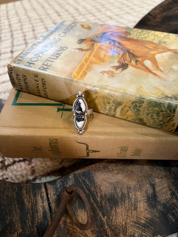 White Buffalo 2 Stone Ring