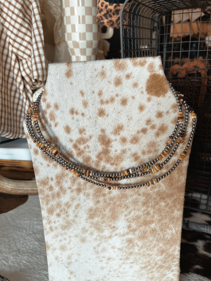 Desert Pearls & Nevada Opal Nugget Necklace-19”