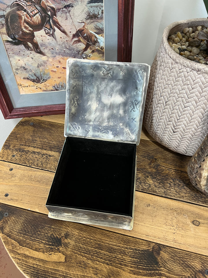 Bronc Silver Stamped Jewelry Box