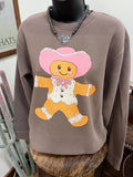 Pink Cowboy Gingerbread Crewneck