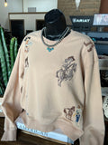 Western Motif Embroidery Sweater