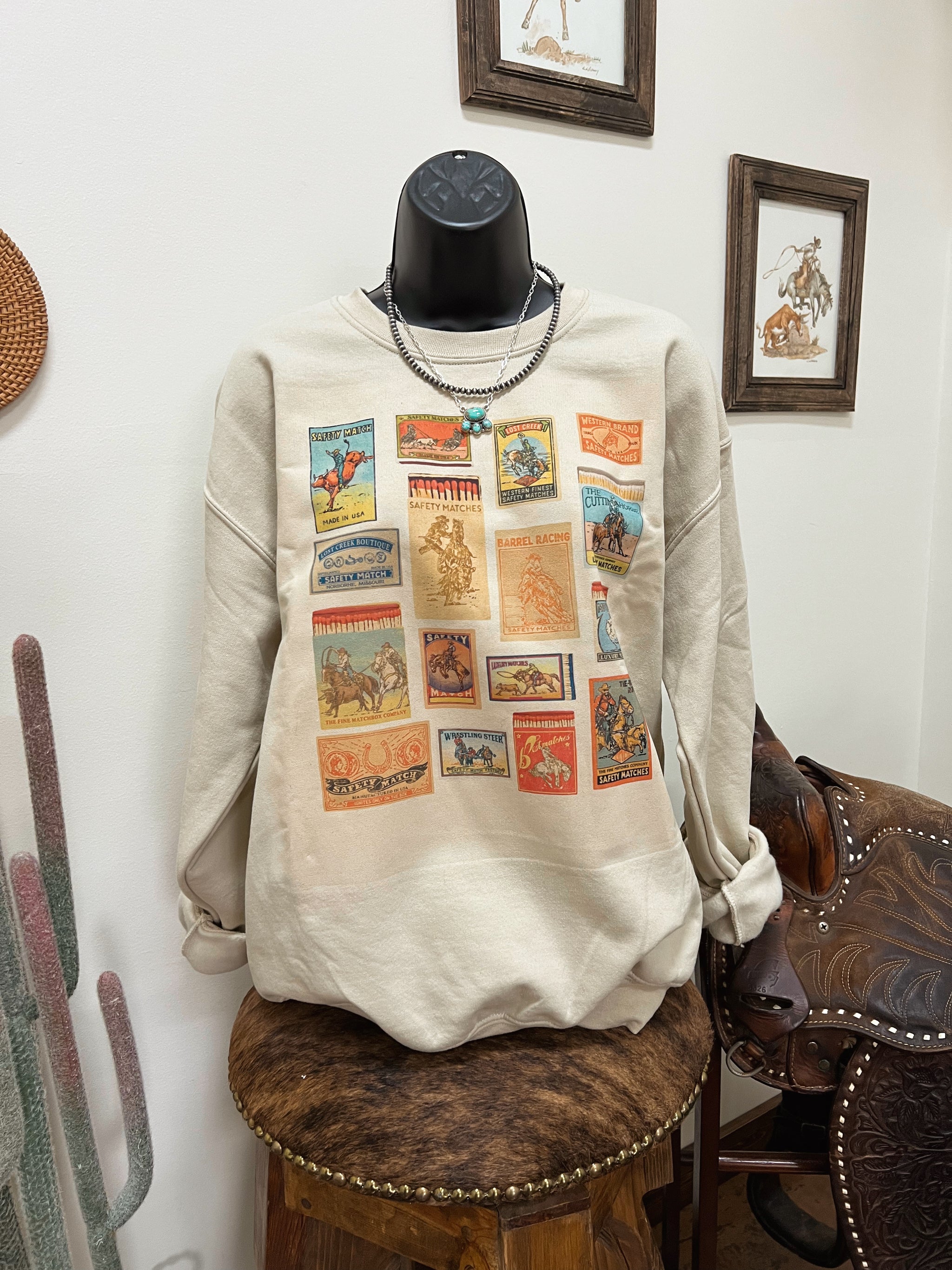 Cinches Crewneck-Shy Blue – Lost Creek Boutique LLC