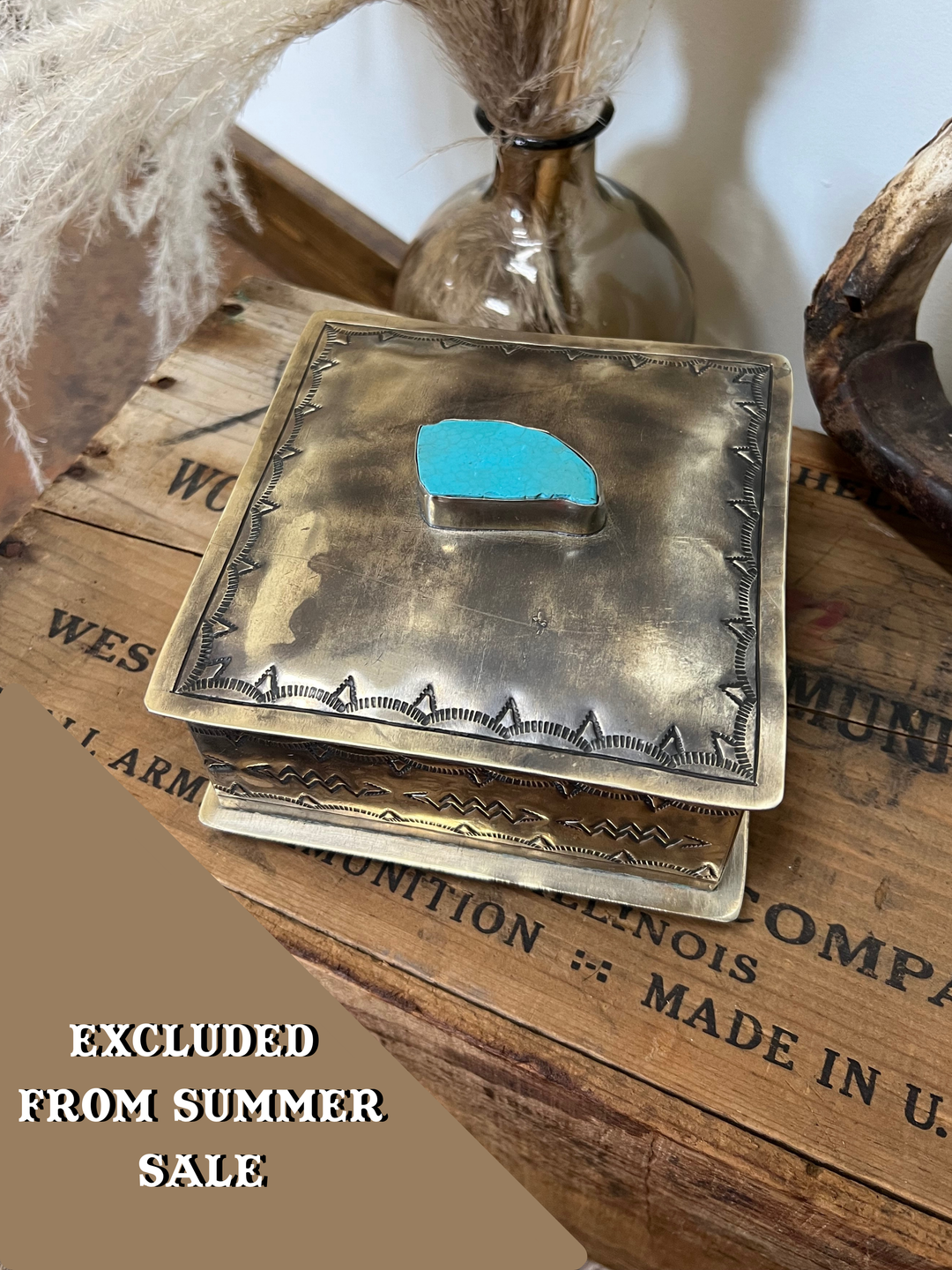 Turquoise Chunk Sterling Silver Jewelry Box
