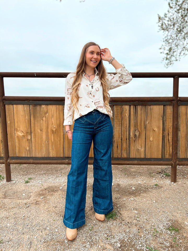 Ariat: Westie Yoke Wide Leg Jeans