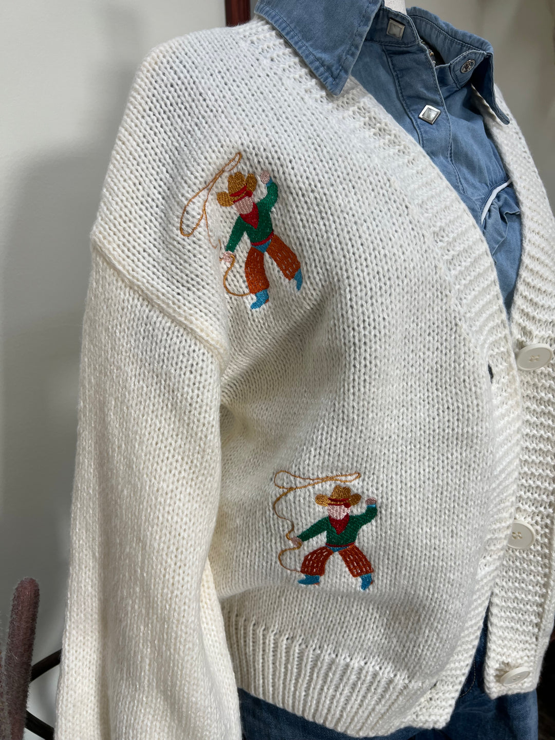 Embroidery Cowboy Cardigan
