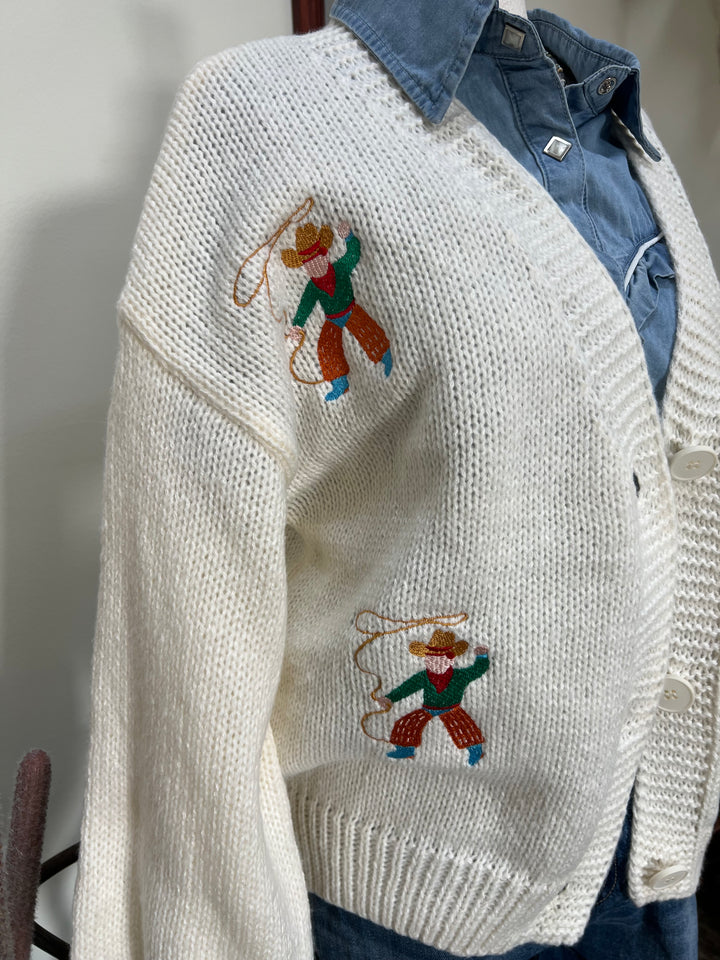 Embroidery Cowboy Cardigan