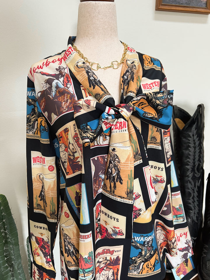 Cowboy Stamp Bow Top