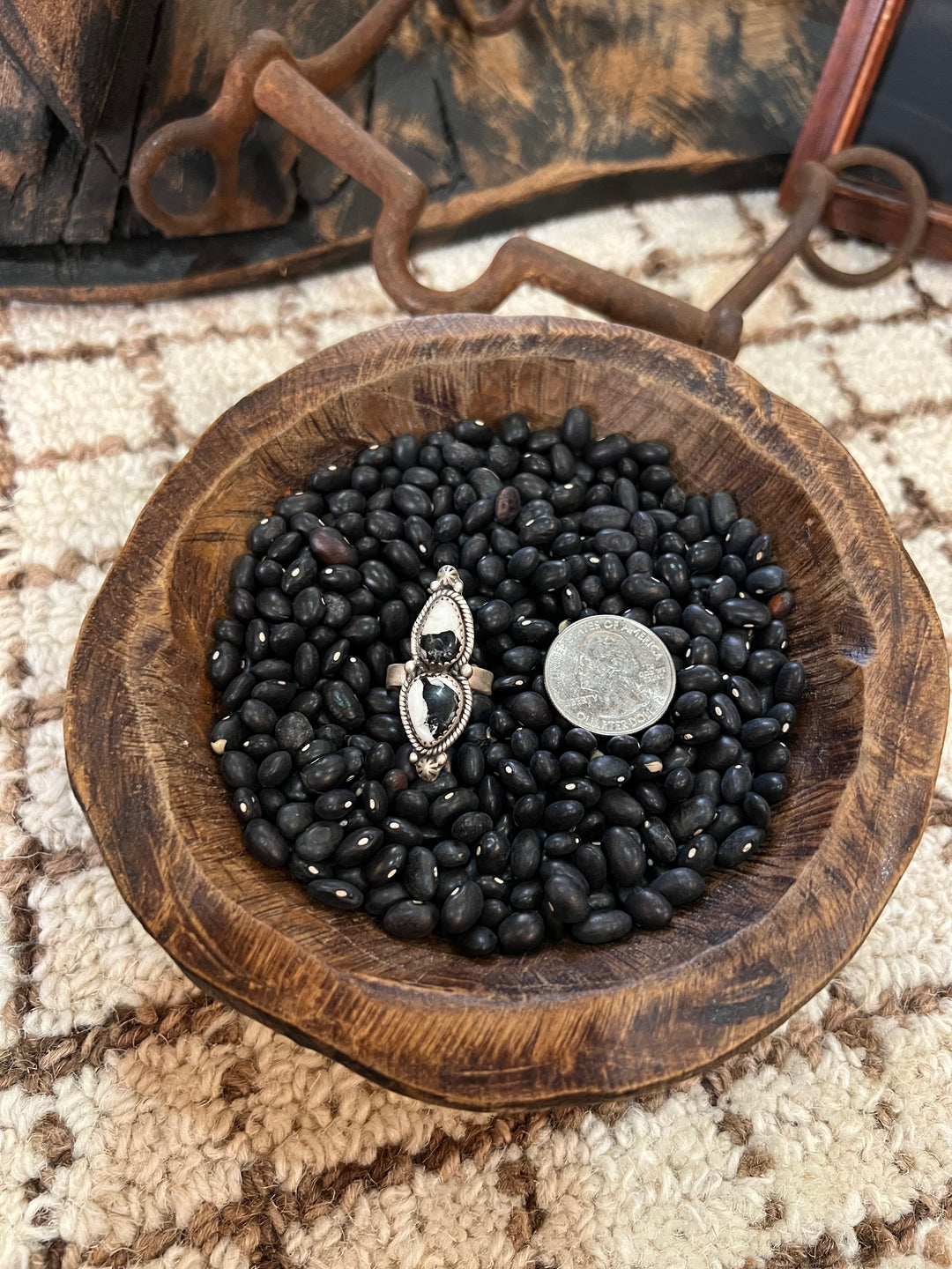 White Buffalo 2 Stone Ring