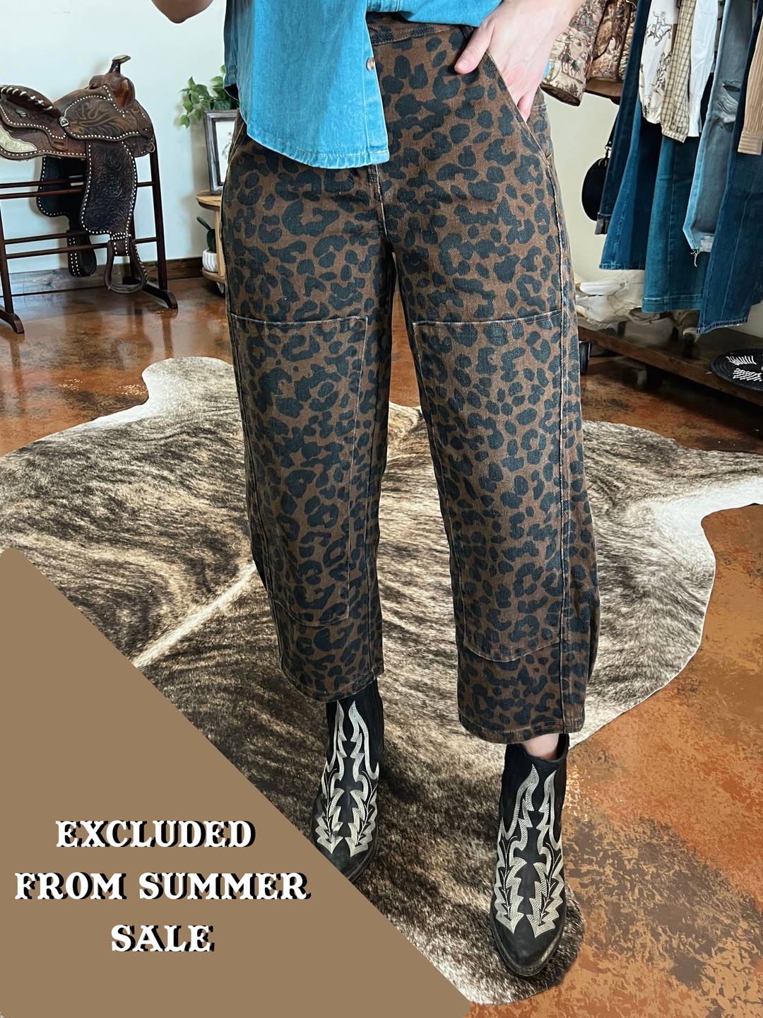 Leopard Barrel Jeans