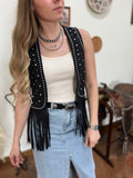 Studded Fringe Vest