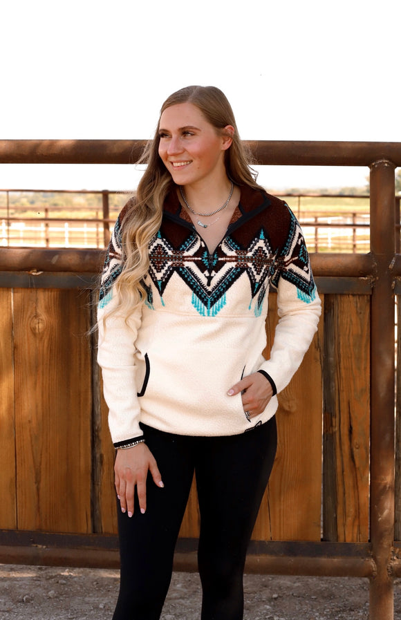 Border Aztec Pullover