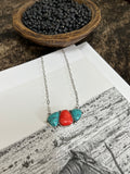 Faux Turquoise & Coral Necklace