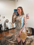 Tattooed Western Print Mesh Dress