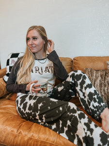 Ariat: Cow Print Pajama Set