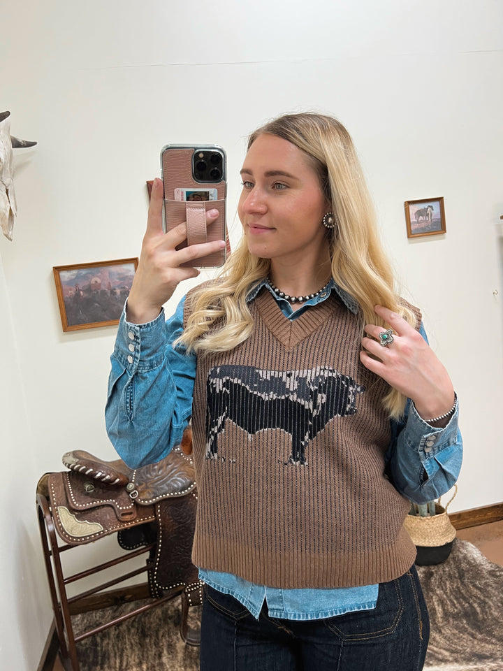 Loopty Lou Denim Long Sleeve Top