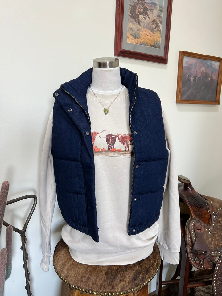 Ariat: Denim Puffer Vest