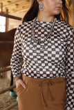 Cowgirl Checker Mesh Top