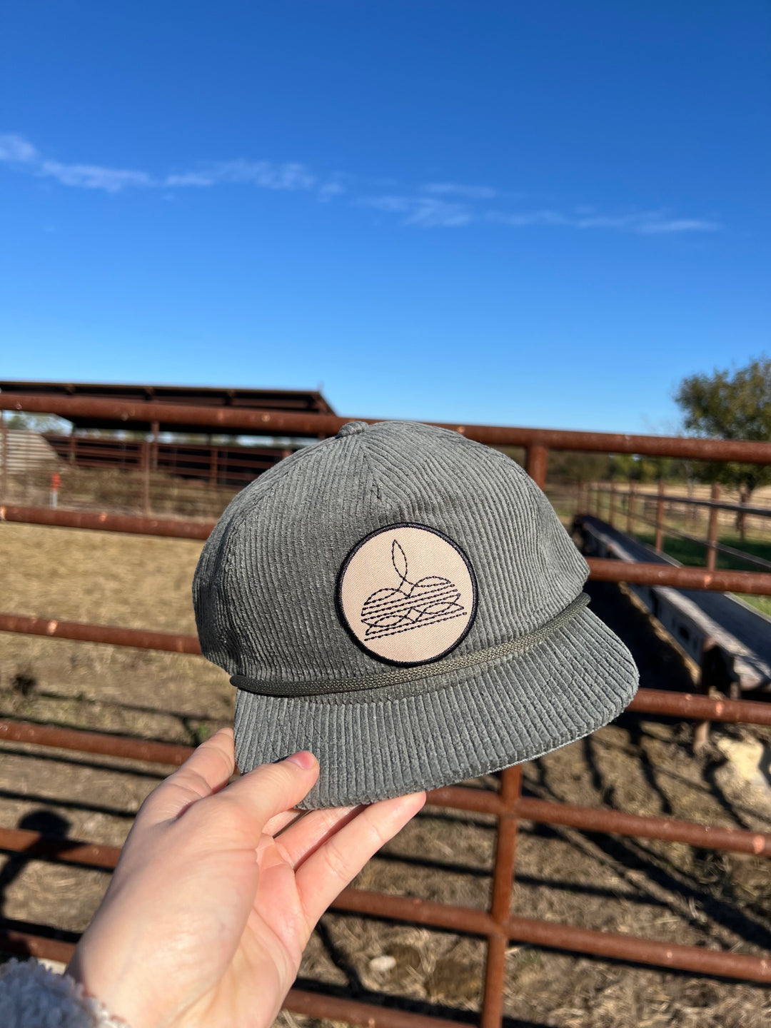 Boot Stitch Patch Corduroy Trucker Hat