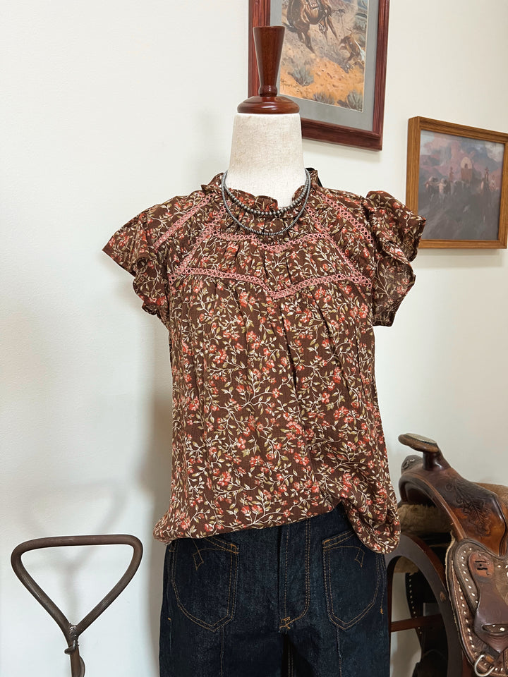 Floral Lace Yoke Top