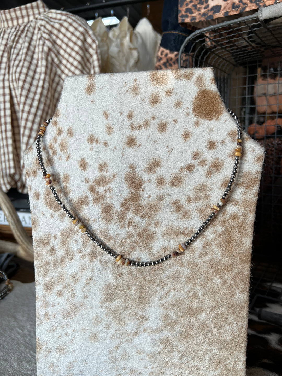 Desert Pearls & Nevada Opal Nugget Necklace-19”