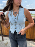 Stitched Denim Vest