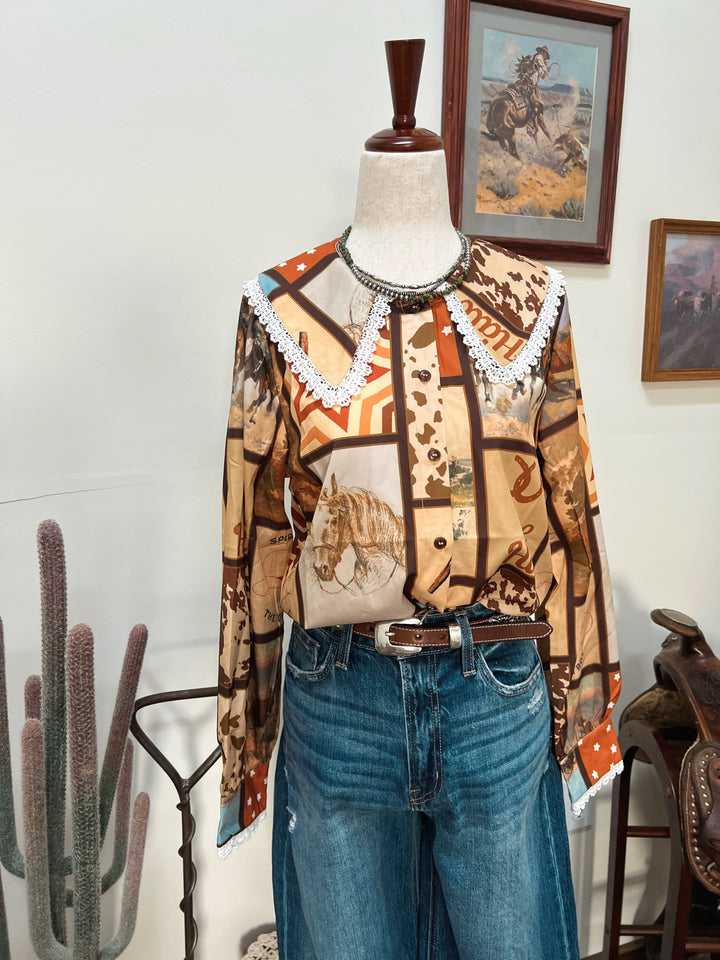 Tucker Cowboy Button-Up Blouse
