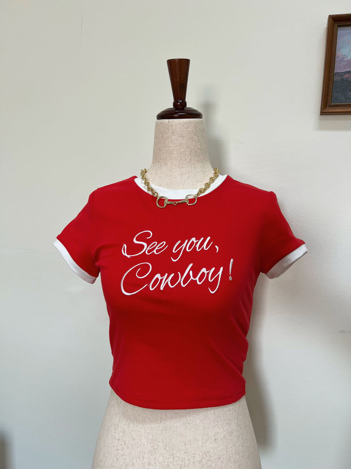 See You Cowboy Crop Tee