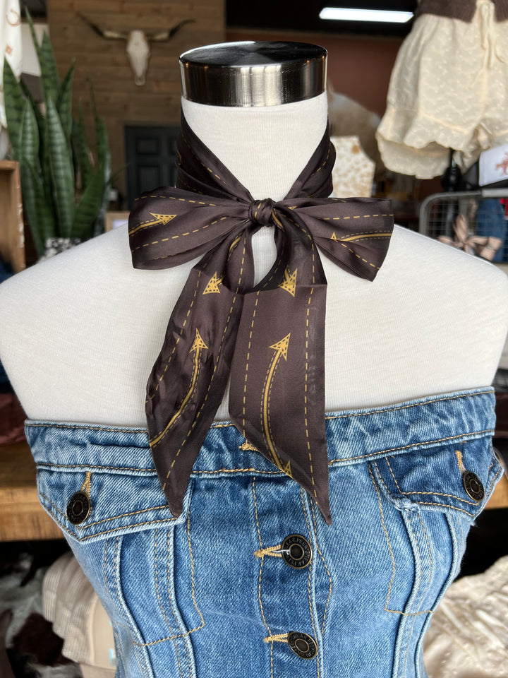 Brown Smiley Pocket Twilly