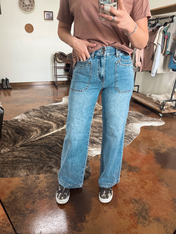 Coralie Western Wide Leg Jeans