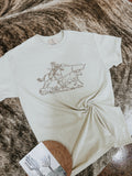 Lasso Longhorn Outline T-Shirt-Sand