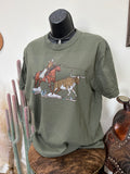 Lasso The Longhorn Tee-Olive