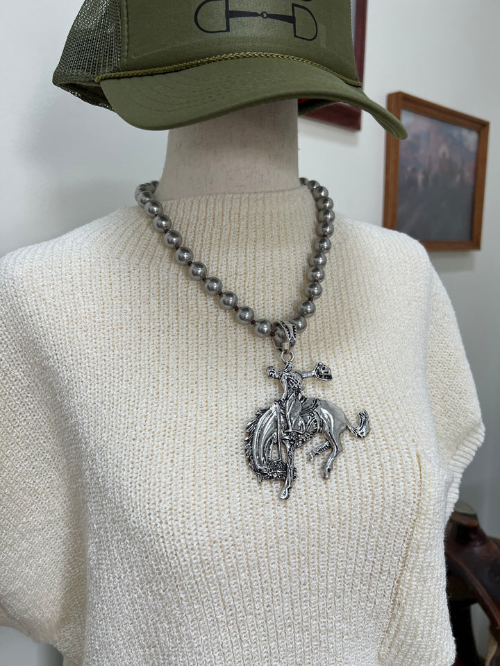 Bucking Horse Statement Necklace