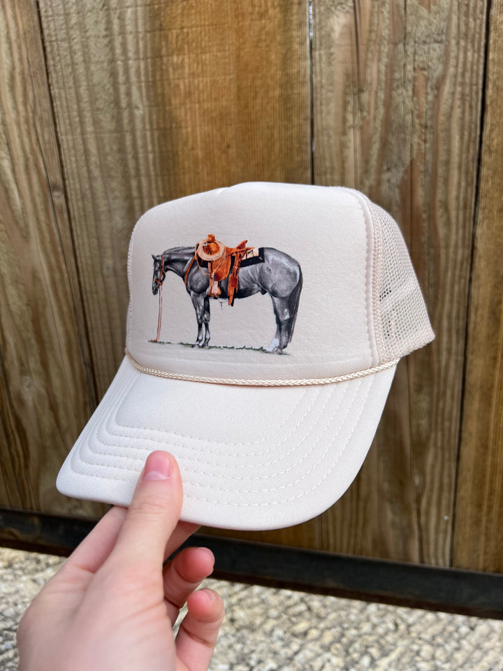 Gray Cowpony Trucker Hat