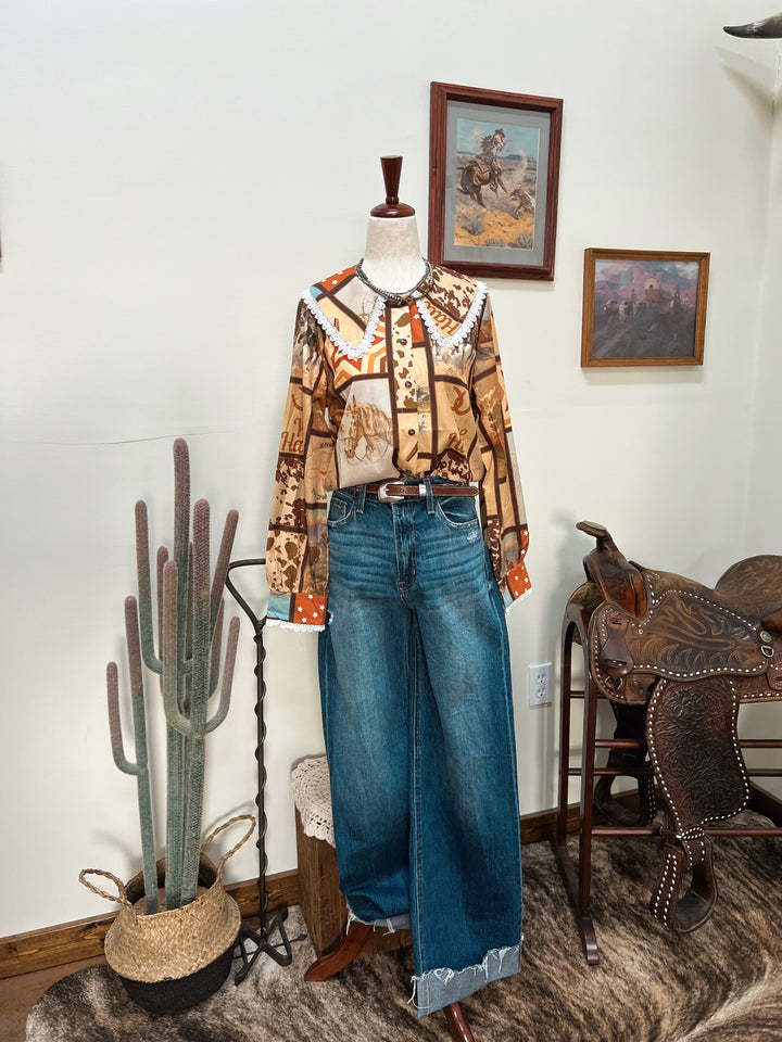 Tucker Cowboy Button-Up Blouse