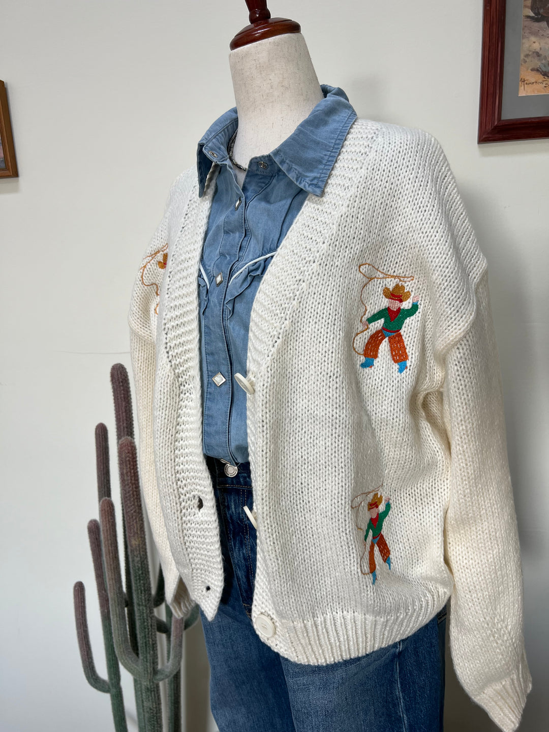 Embroidery Cowboy Cardigan