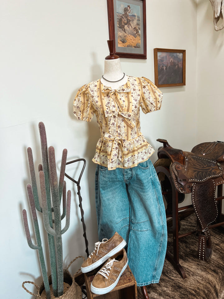 Summer Floral Tie Top