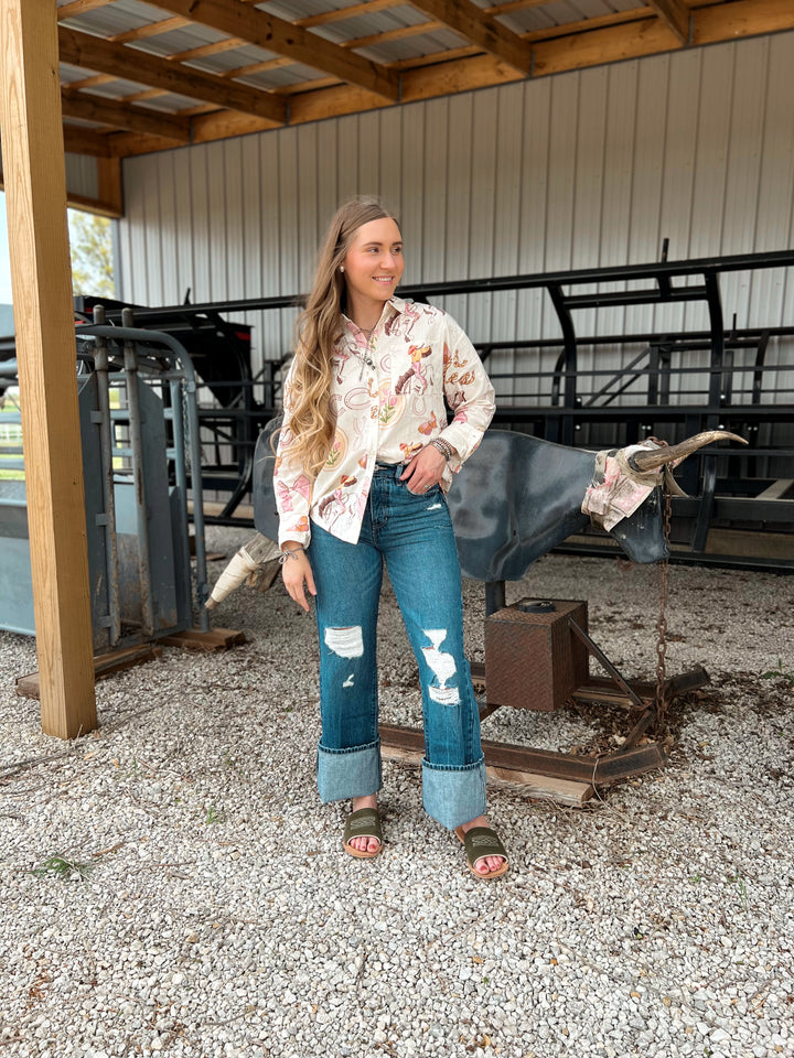 Coquette Western Girly Button-Up