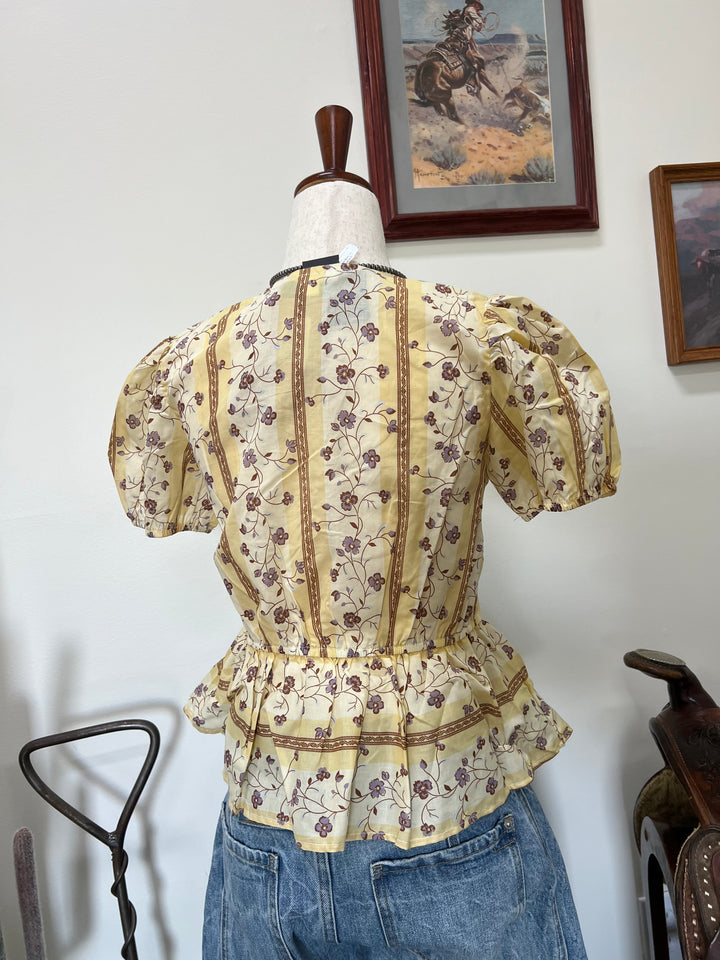 Summer Floral Tie Top