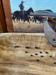 White Buffalo + Turquoise Bar Necklace