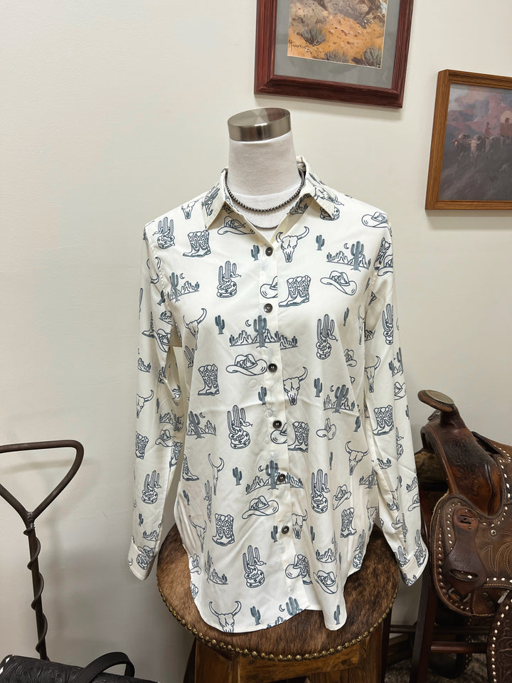 Ariat: Desert Print Buton-Up